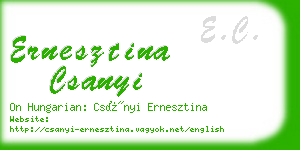 ernesztina csanyi business card